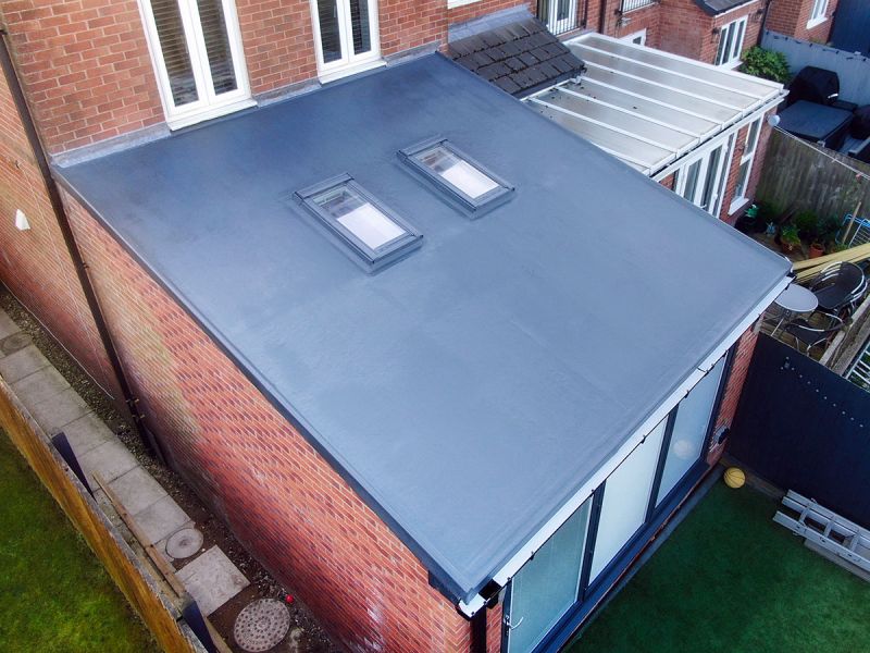 GRP Fibreglass Flat Roof in Shaw